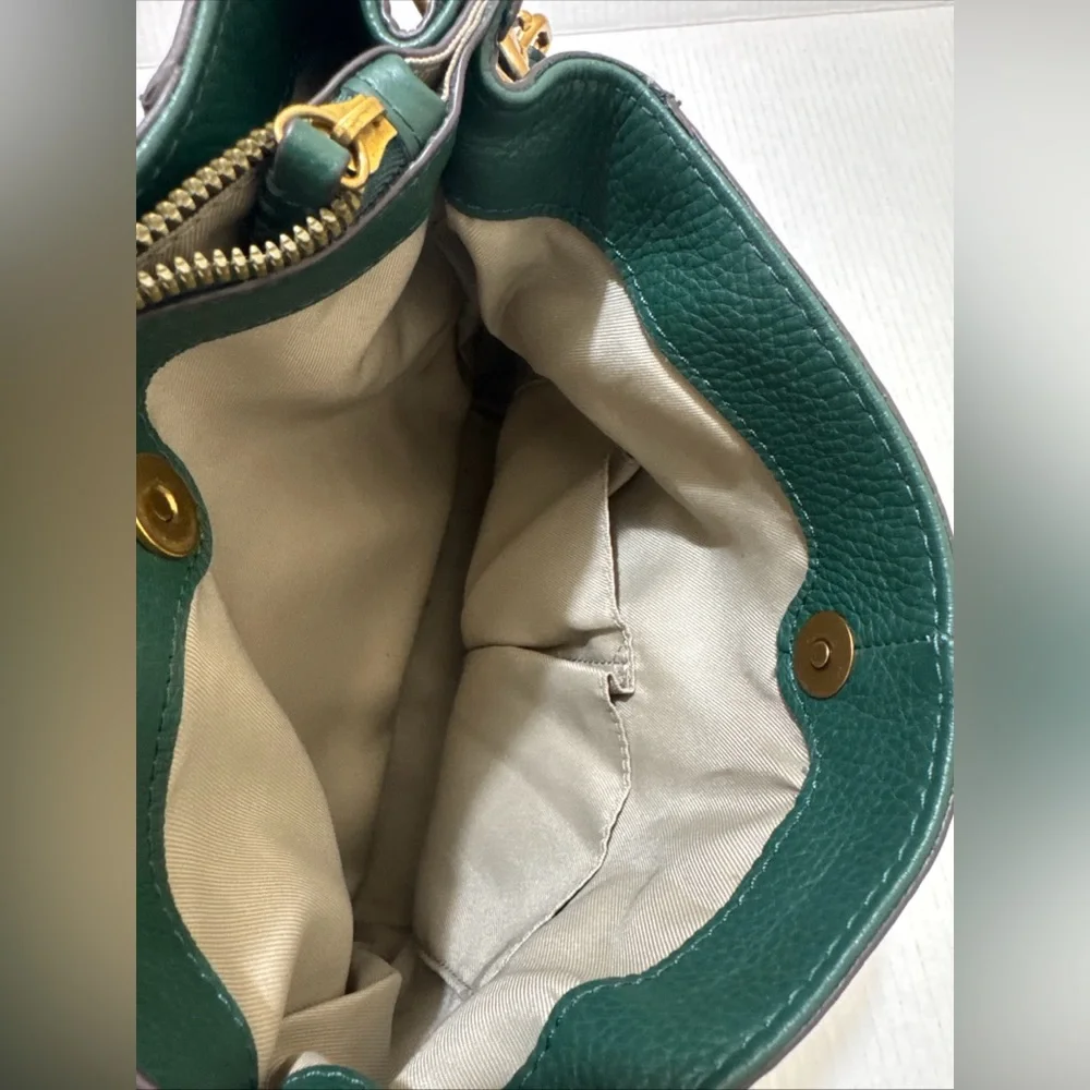 American Leather & Co Green Crossbody Bag Genuine Leather Excellent Condition - Picture 13 of 15